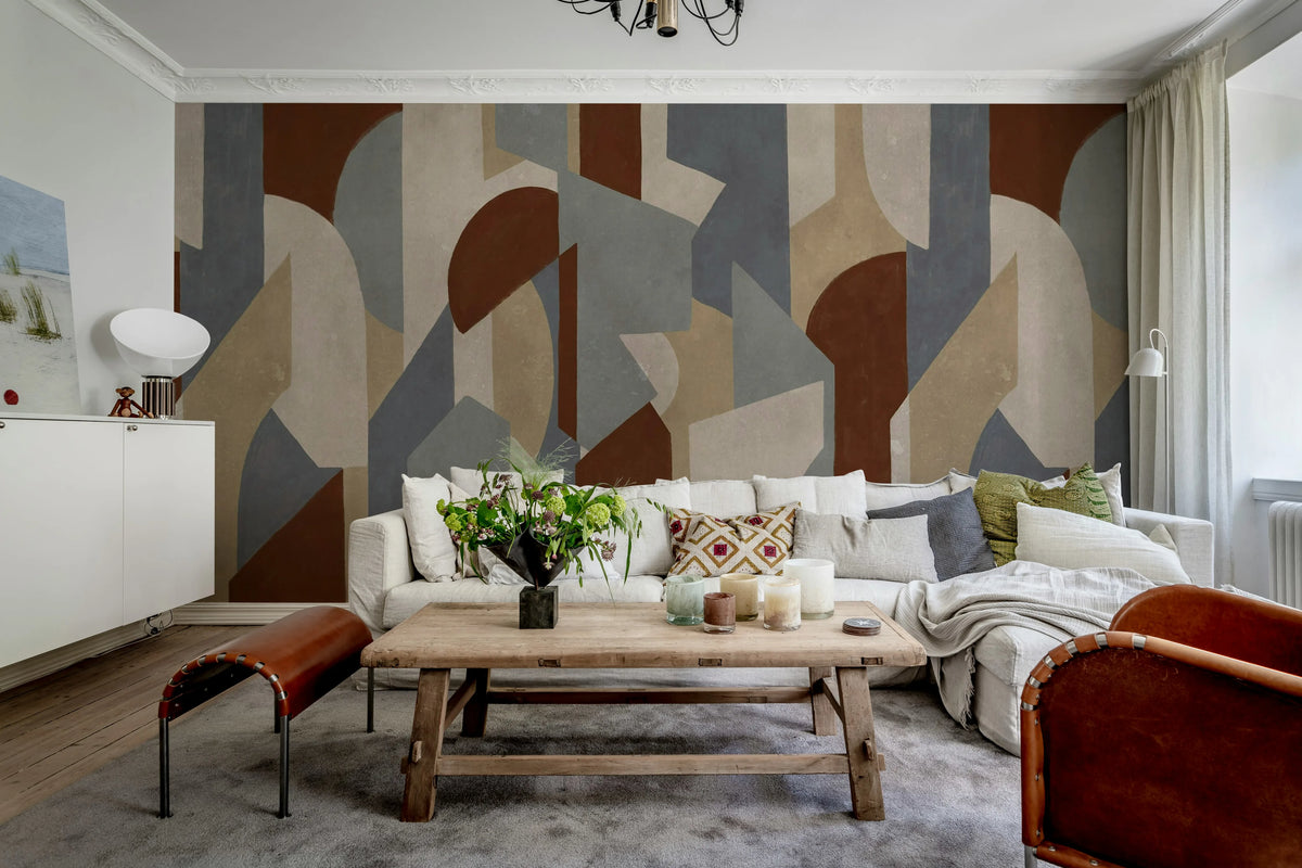 Modern Forms, Blue Mural Wallpaper - room preview 03