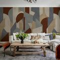 Modern Forms, Blue Mural Wallpaper - room preview 03