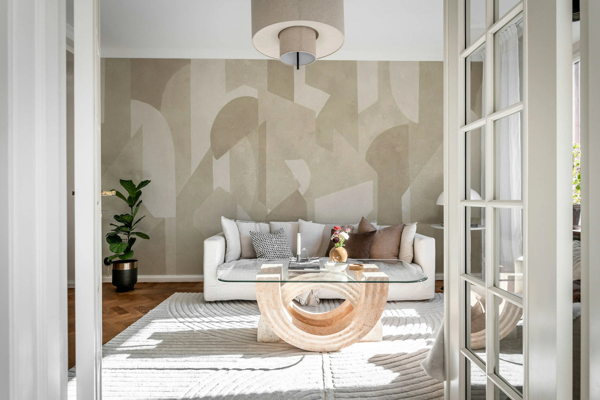Modern Forms, Beige Mural Wallpaper - room preview 03