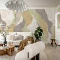 Flowing Forms, Pastel Mural Wallpaper - room preview 03