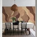 Flowing Forms, Burgundy Mural Wallpaper - room preview 03