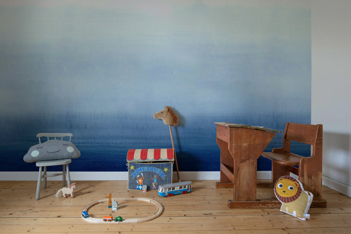 Gradient, Blue Mural Wallpaper - room preview 03