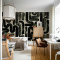 Drape Brush, Black Mural Wallpaper - room preview 03