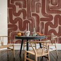 Drape Brush, Red Mural Wallpaper - room preview 03