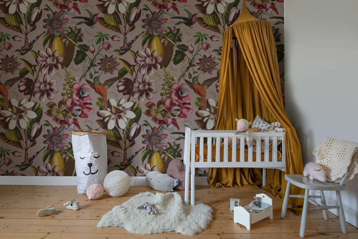 Flying Kolibri, Pink Mural Wallpaper - room preview 03