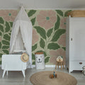 Bold Abstract Flower, Pink Mural Wallpaper - room preview 03