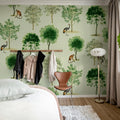 Monkey Among Trees, Beige Mural Wallpaper - room preview 03