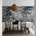 Antique Tapestry, Black & White Mural Wallpaper - room preview 03