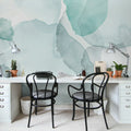 Shadow Petals, Blue Mural Wallpaper - room preview 03