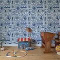 Jungle Frames, Blue Mural Wallpaper - room preview 03