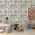 Jungle Frames, Vintage Mural Wallpaper - room preview 03