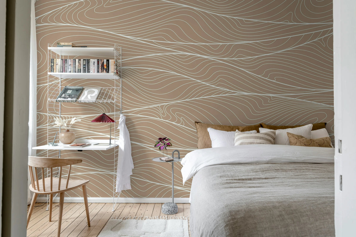 Soft Dunes, Beige Mural Wallpaper - room preview 03