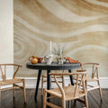 Ocean Lines, Beige Mural Wallpaper - room preview 03