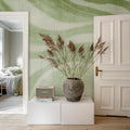 Ocean Lines, Green Mural Wallpaper - room preview 03