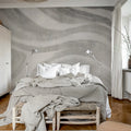 Ocean Lines, Gray Mural Wallpaper - room preview 03