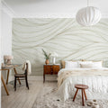 Flow Lines, Beige Mural Wallpaper - room preview 03