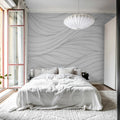 Flow Lines, Gray Mural Wallpaper - room preview 03