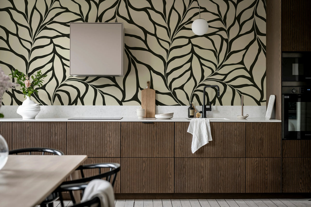 Midnight Vines, Black Mural Wallpaper - room preview 03