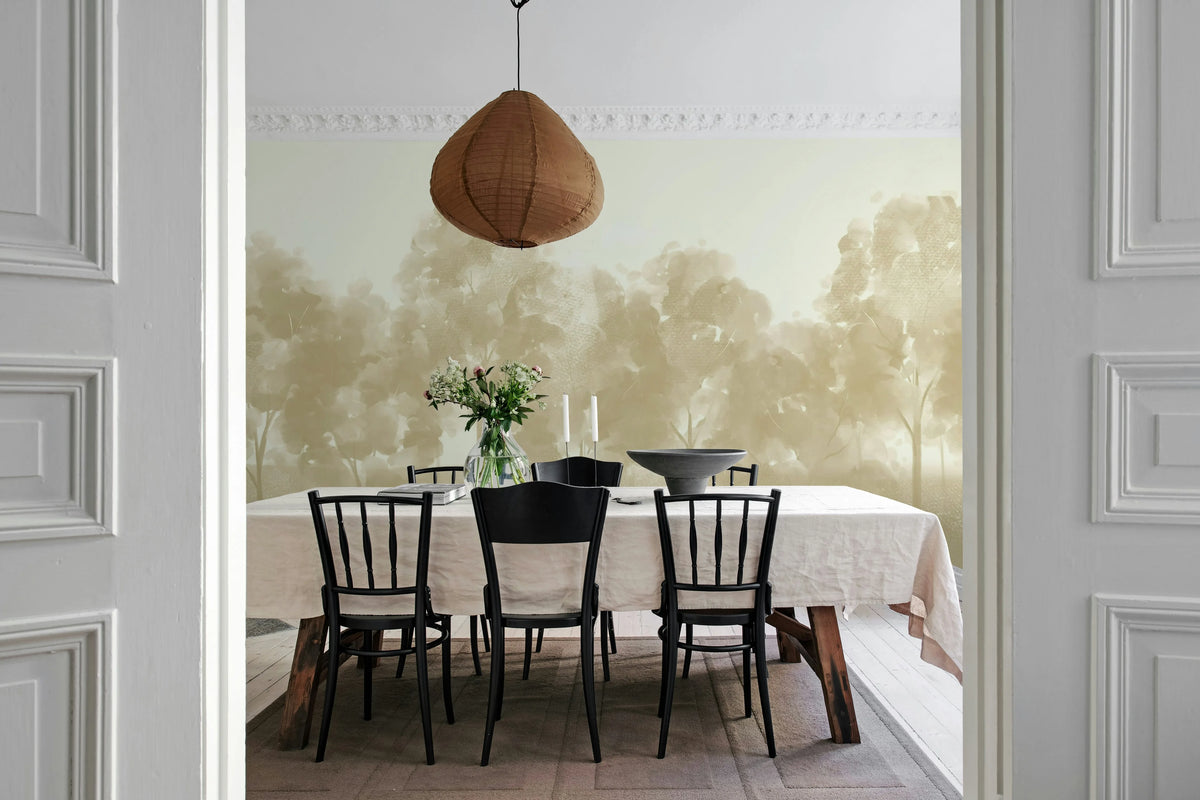 Misty Grove, Beige Mural Wallpaper - room preview 03