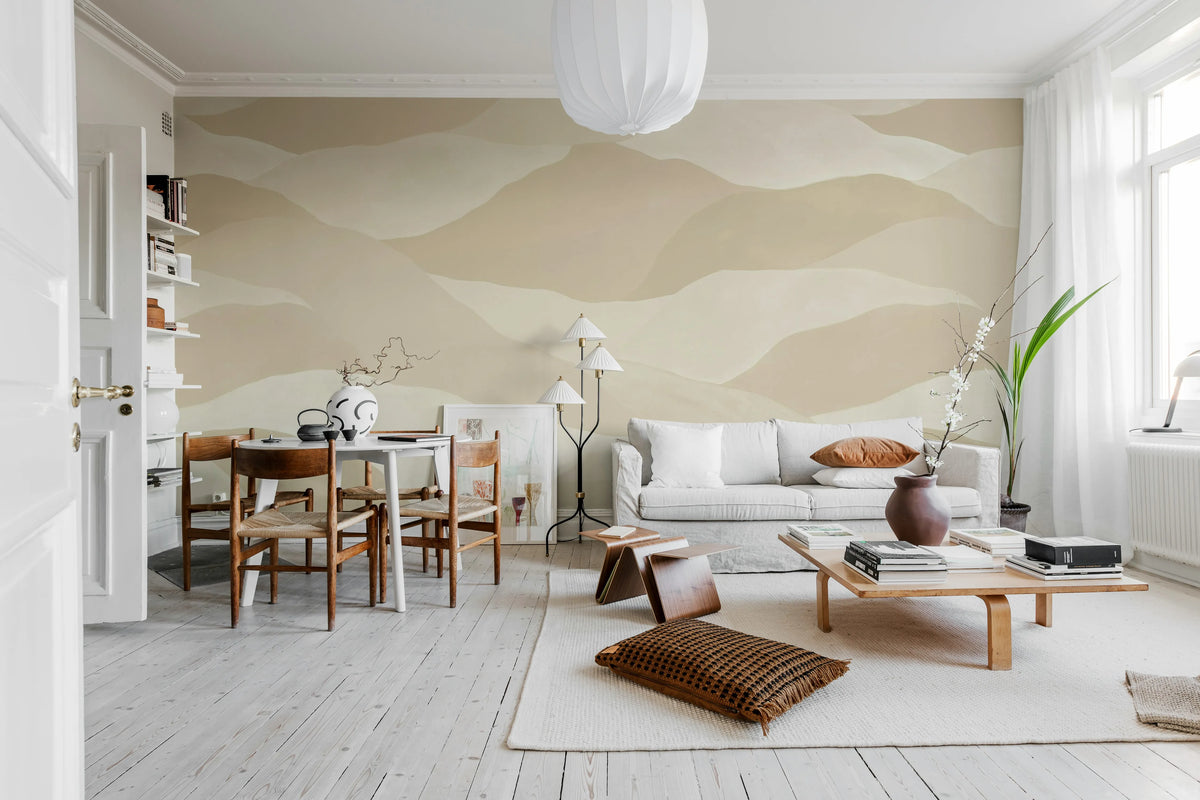 Misty Peaks, Peach Mural Wallpaper - room preview 03