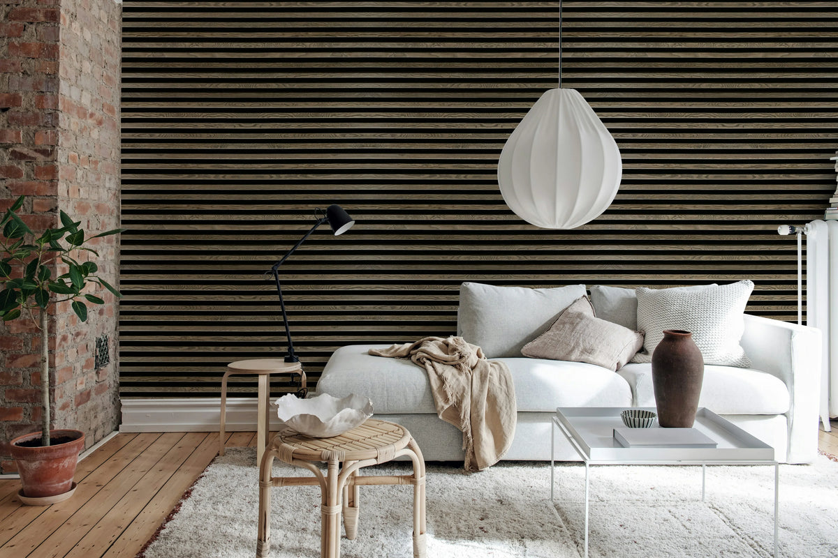 Rib Wood, Horizontal Oak Mural Wallpaper - room preview 03