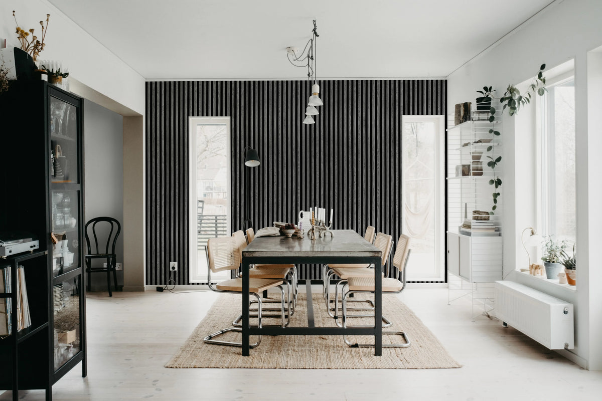 Rib Wood, Gray Mural Wallpaper - room preview 03