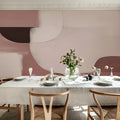 Abstract Shapes, Burgundy Mural Wallpaper - room preview 03