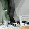 Vertical Gradient, Green Mural Wallpaper - room preview 03