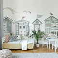 Tiny Beach Houses, Soft Mural Wallpaper - room preview 03