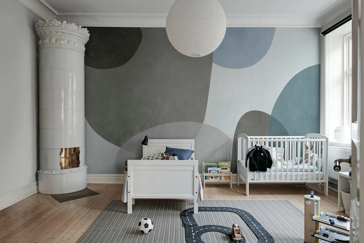 Art Petals, Blue Mural Wallpaper - room preview 03