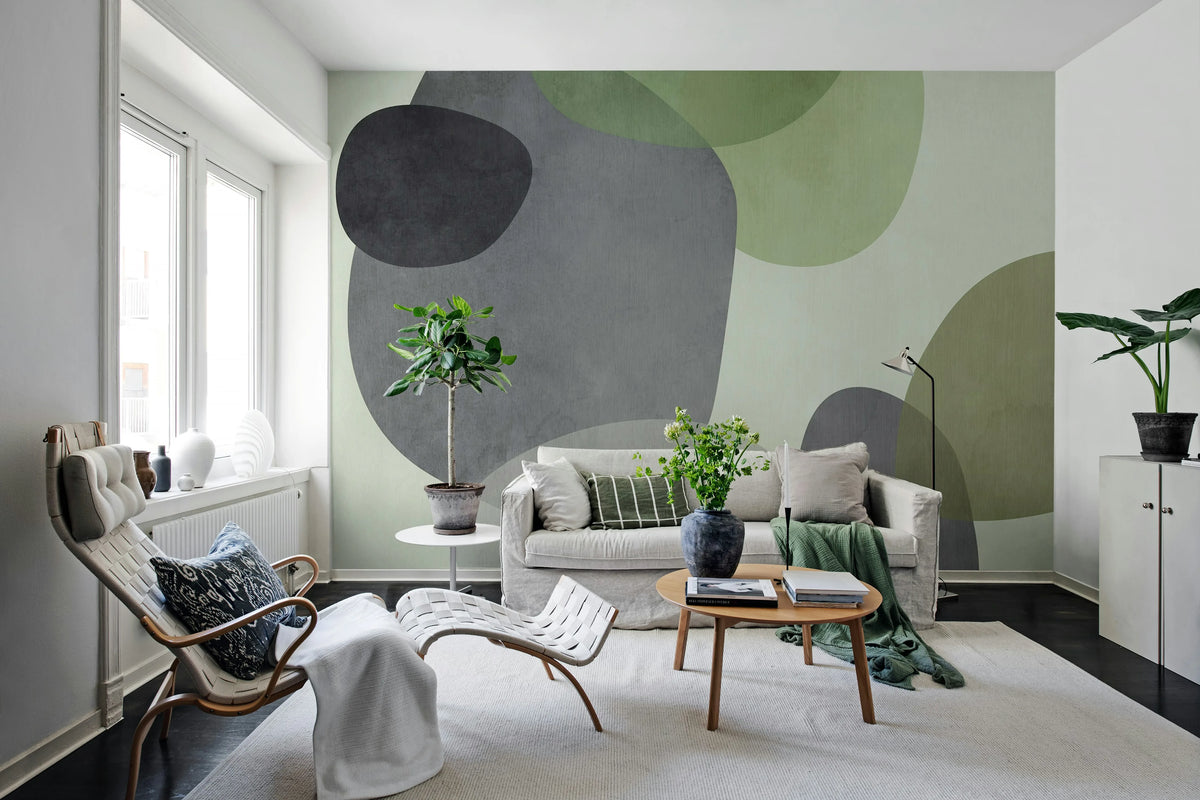 Art Petals, Green Mural Wallpaper - room preview 03