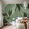 Velvet Flames, Green Mural Wallpaper - room preview 03