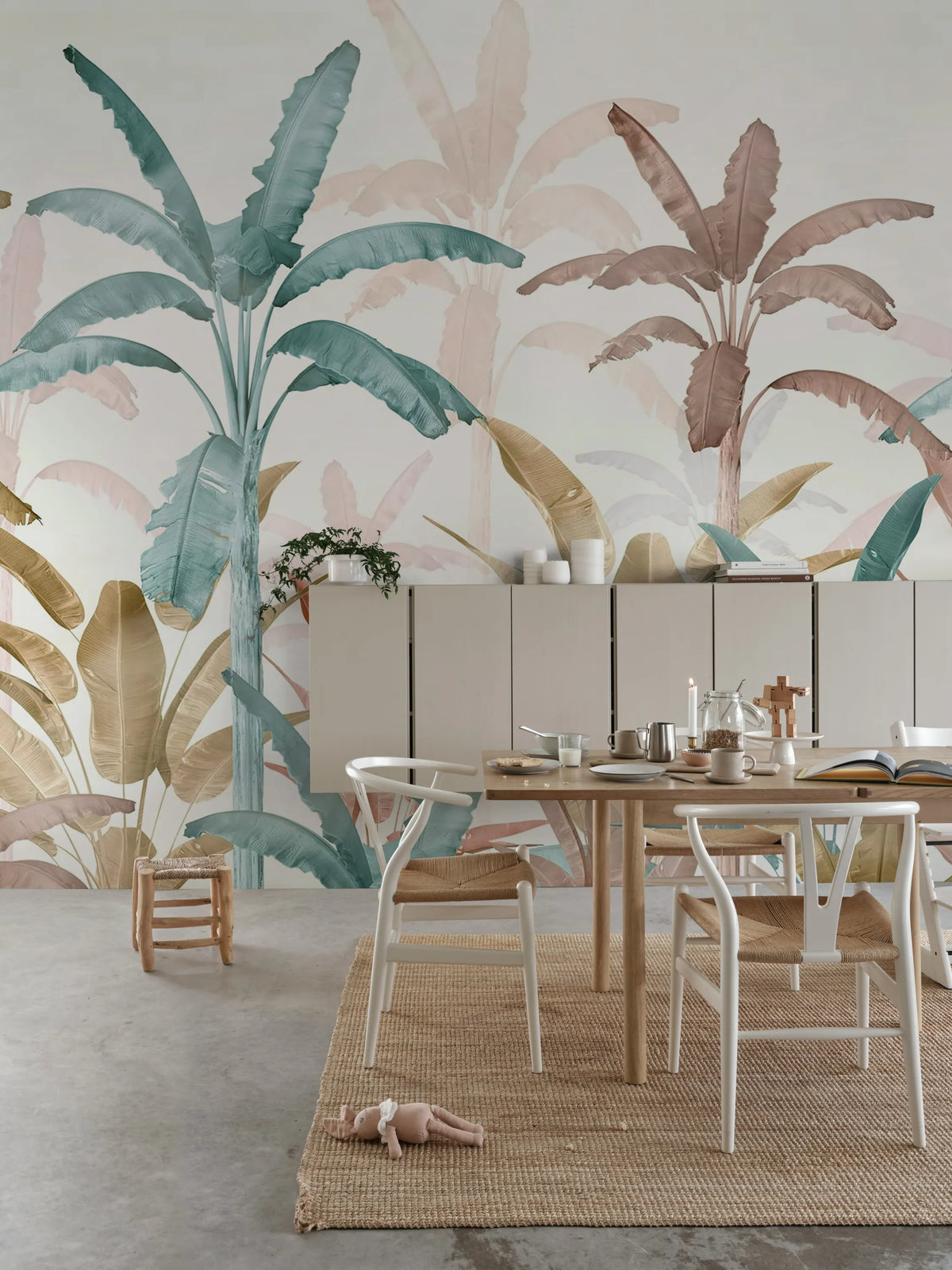 Serene Tropics, Blush Mural Wallpaper - room preview 03
