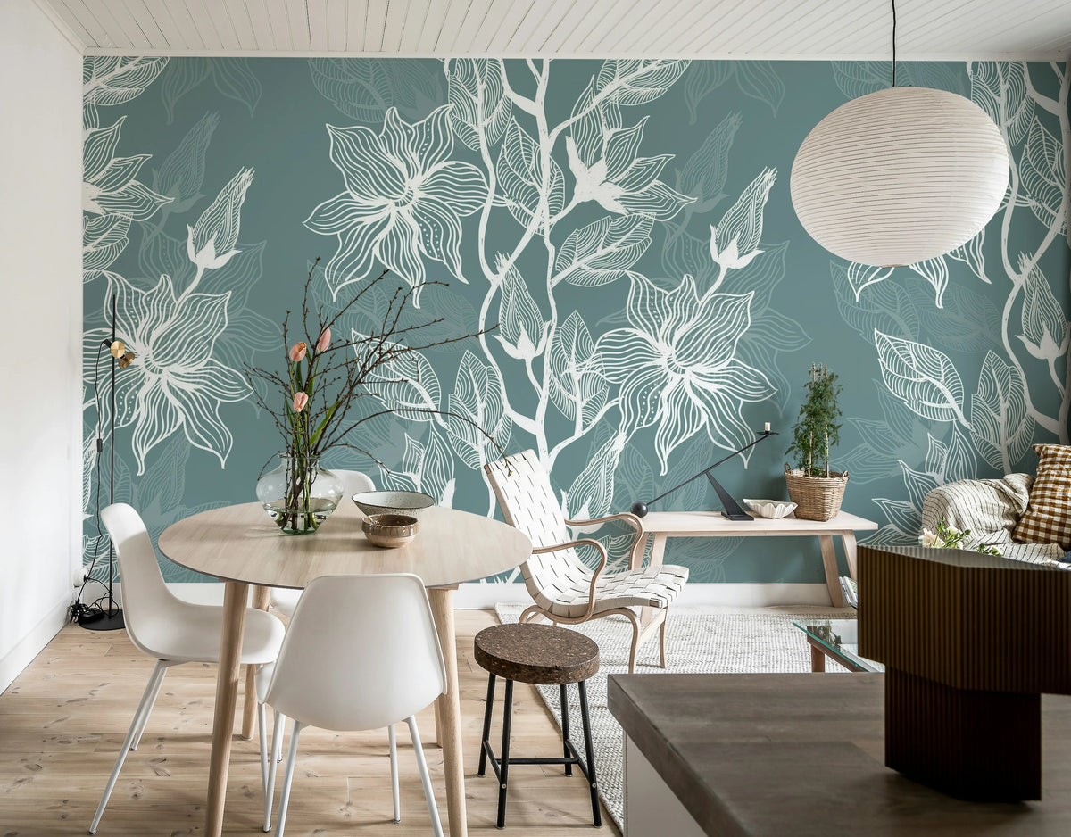 Giant Flora, Lagoon Mural Wallpaper - room preview 03