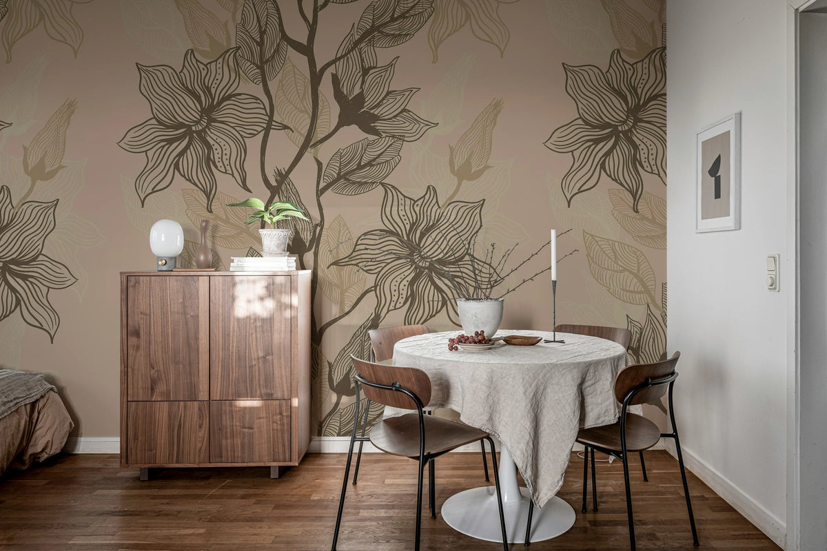 Giant Flora, Sand Mural Wallpaper - room preview 03