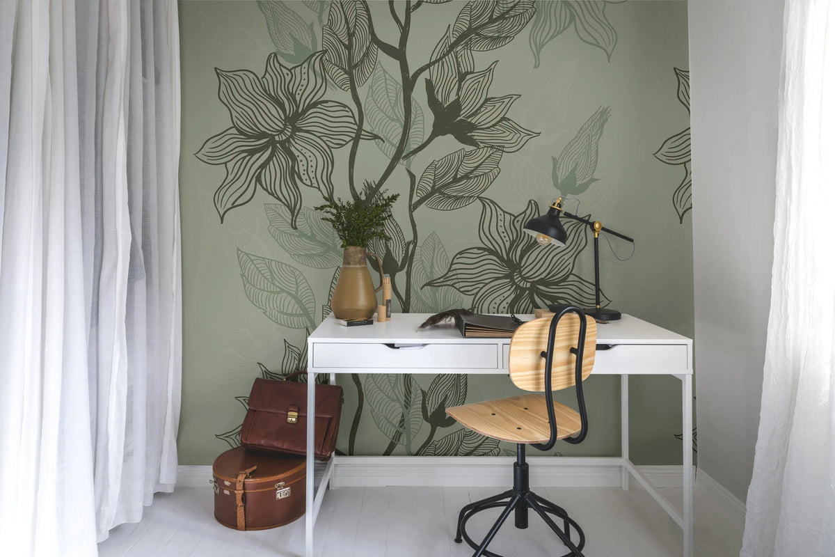 Giant Flora, Moss Mural Wallpaper - room preview 03