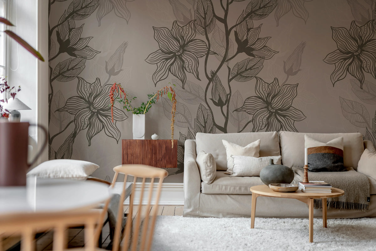 Giant Flora, Clay Mural Wallpaper - room preview 03