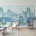 Timeless Pines, Blue Mural Wallpaper - room preview 03