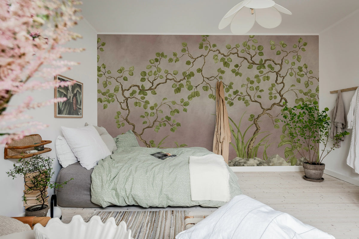 Forest of Dreams, Pink Mural Wallpaper - room preview 03