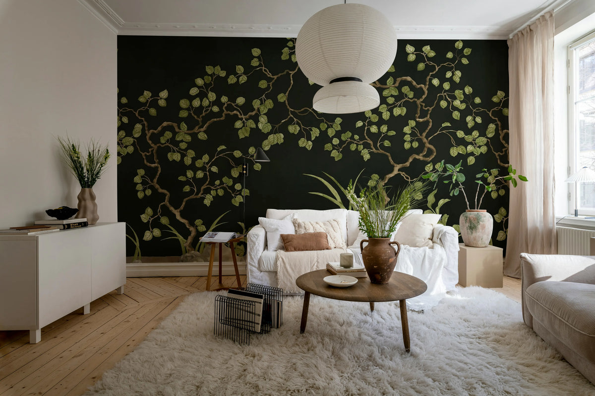 Forest of Dreams, Black Mural Wallpaper - room preview 03