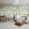 Where Cranes Dream, Beige Mural Wallpaper - room preview 03