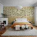 Where Cranes Dream, Yellow Mural Wallpaper - room preview 03