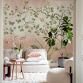 Where Cranes Dream, Pink Mural Wallpaper - room preview 03