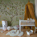 Where Cranes Dream, Green Mural Wallpaper - room preview 03