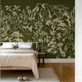 Ink Horizon, Green Mural Wallpaper - room preview 03