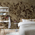 Ink Horizon, Brown Mural Wallpaper - room preview 03