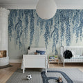 Whispers of Bamboo, Blue Mural Wallpaper - room preview 03