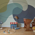 Petal Passion, Blue Mural Wallpaper - room preview 03
