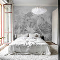 Lotus Leafs, Gray Mural Wallpaper - room preview 03
