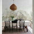 Lotus Leafs, Beige Mural Wallpaper - room preview 03